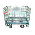 Large Capacity Lockable Warehouse Wire Storage Cage / Stackable Folding Storage Cage, S-5